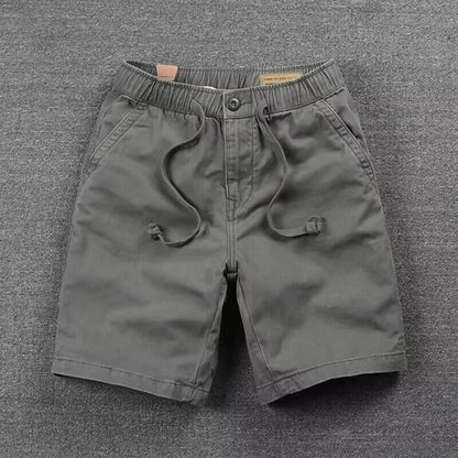 Pantalones cortos informales de trabajo para hombre, de verano, modernos, holgados, de pierna recta, de cinco cuartos, elásticos y lavados.