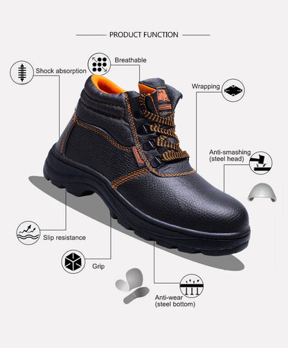 Calzado de trabajo, zapatos de protección, botas de seguridad impermeables para hombre, para construcción, antiperforación y antigolpes.