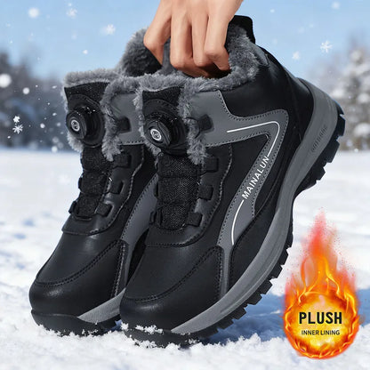 Botas de nieve para hombre, botas de senderismo cálidas y cómodas para invierno, zapatillas deportivas para hombre para exteriores, calzado deportivo impermeable, calzado de senderismo resistente al desgaste