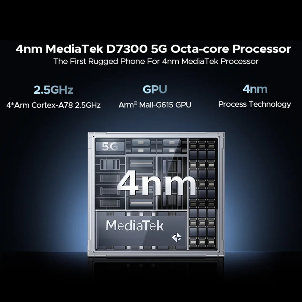 Teléfono robusto DOOGEE V40 Pro 5G versión global, pantalla de 6,78", 16 GB + 512 GB, dimensiones 7300, cámara con IA de 200 MP, 8680 mAh, cargador rápido de 33 W.