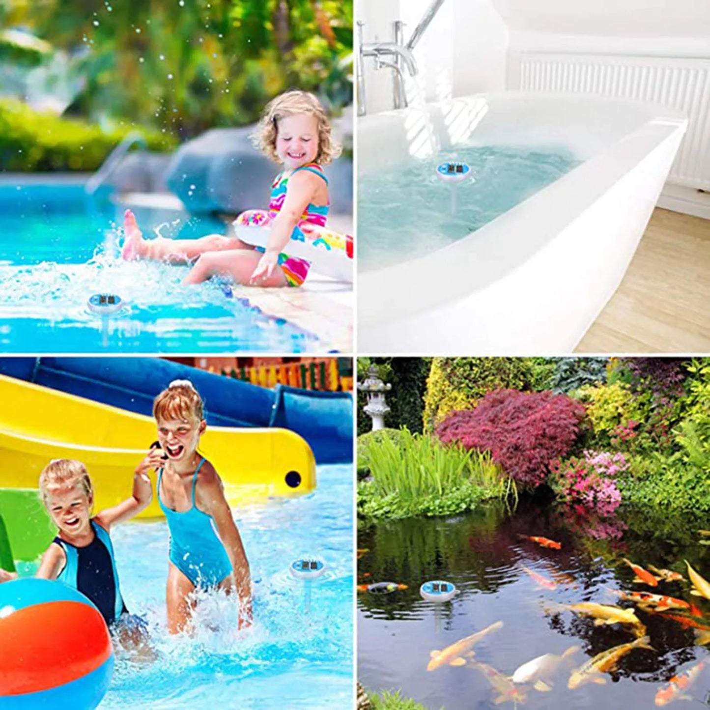 Termómetro de piscina impermeable y práctico para la mayoría de los tipos de piscinas.