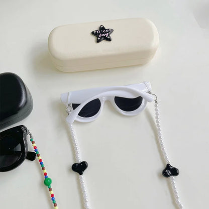 Caja de almacenamiento con collar y gafas de sol para niños, conjunto de gafas de sol para niñas, accesorios de viaje para playa, regalo para niños de 2 a 8 años