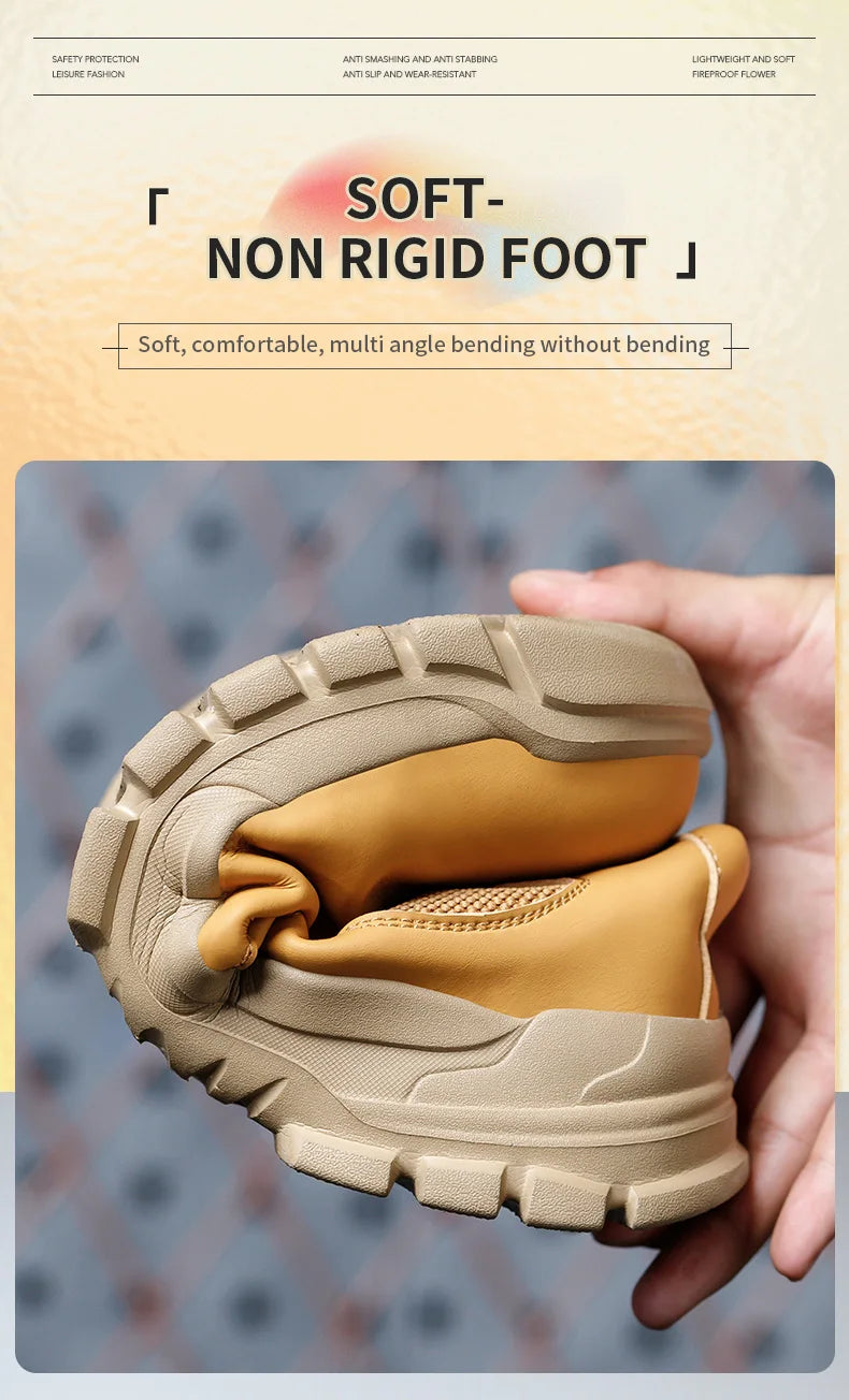 Botas de seguridad de caña alta para hombre, zapatos de seguridad impermeables con punta de acero, zapatos de soldador para construcción, zapatos de trabajo protectores, talla 47 48