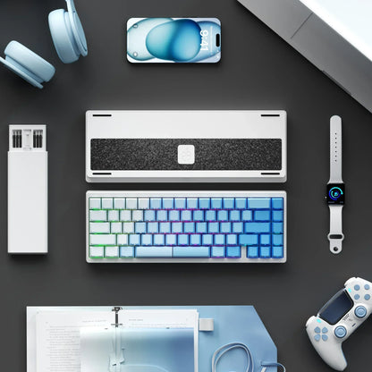 Teclado mecánico para juegos Weikav Lucky65 V2 RGB con junta intercambiable en caliente, estructura de 3 modos, aleación de aluminio, accesorio para PC