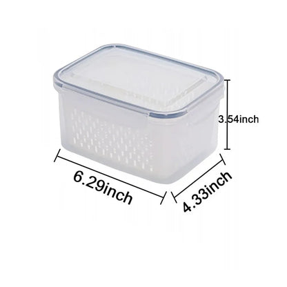 Juego de contenedores de almacenamiento de alimentos para refrigerador con tapas y colador, organizador de plástico para productos frescos, verduras, frutas y carne.