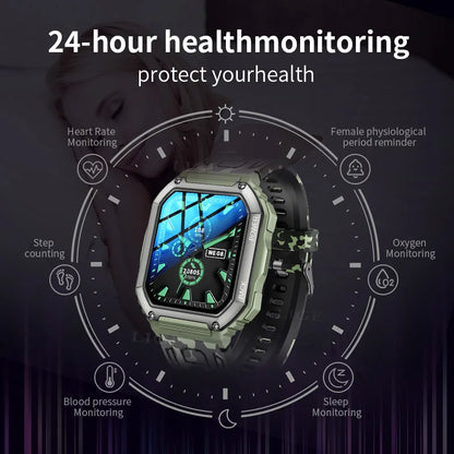 Reloj inteligente FOXBOX con seguimiento deportivo para Xiaomi, Android, GPS, militar, Bluetooth, llamadas, resistente al agua, para exteriores, 2024