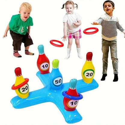 1 juego de bolos acuáticos inflables con bombas de aire, piscinas y deportes acuáticos inflables adecuados para nadar p