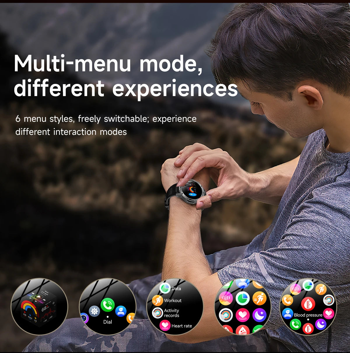 Reloj inteligente para hombre, nuevo, con batería de 1000 mAh, pantalla AMOLED HD de 1,7 pulgadas, control del ritmo cardíaco, linterna, llamadas Bluetooth, reloj inteligente de salud para hombre.