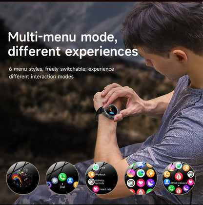 Reloj inteligente para hombre, nuevo, con batería de 1000 mAh, pantalla AMOLED HD de 1,7 pulgadas, control del ritmo cardíaco, linterna, llamadas Bluetooth, reloj inteligente de salud para hombre.