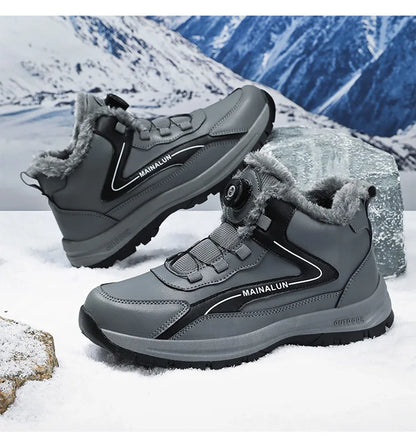 Botas de nieve para hombre, botas de senderismo cálidas y cómodas para invierno, zapatillas deportivas para hombre para exteriores, calzado deportivo impermeable, calzado de senderismo resistente al desgaste