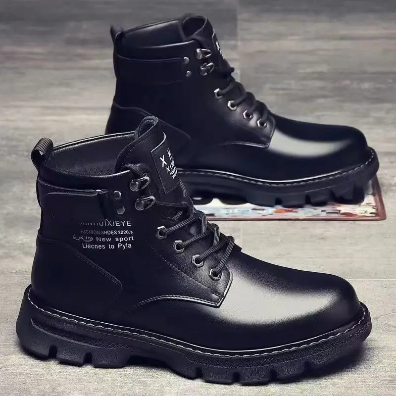 Botas de hombre de piel suave con forro interior, informales, para otoño e invierno, de alta calidad, versátiles, cómodas y que combinan con todo.