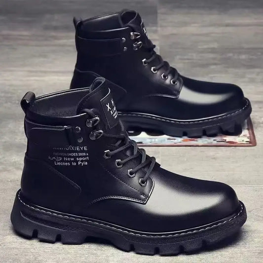 Botas de hombre de piel suave con forro interior, informales, para otoño e invierno, de alta calidad, versátiles, cómodas y que combinan con todo.