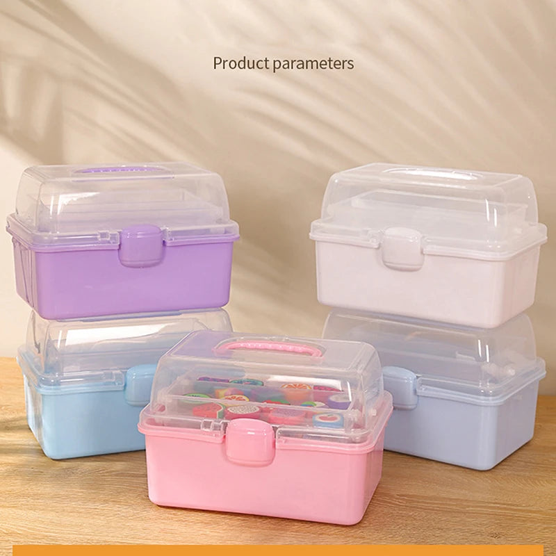 Caja de almacenamiento para accesorios para el cabello de niños, cuerda para la cabeza, horquilla, tarjeta, bolígrafo, artículos diversos, caja de papelería, lindo joyero para niña