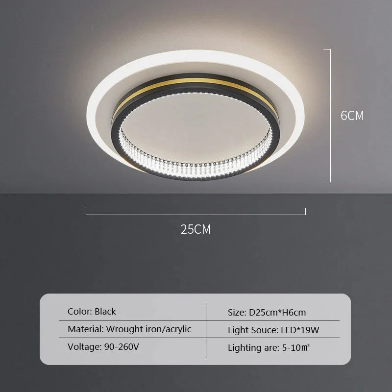 Lámpara de techo LED moderna de lujo para decoración del hogar, lámpara de iluminación para entrada, pasillo, dormitorio, sala de estar, iluminación interior