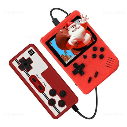 Consola de videojuegos portátil retro de 8 bits con pantalla LCD de 3,0 pulgadas y 500 juegos AV integrados, ideal como regalo para niños.
