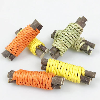 Juego de 3 juguetes para masticar conejos y hámsteres, cuidado de molares para mascotas, ratas, cobayas, ramas de madera, juguetes para conejos y mascotas.