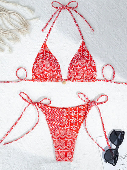 Conjunto de bikini para mujer, novedad de 2025, con tiras laterales ajustables, traje de baño de alta gama, sexy, de dos piezas, para playa, de verano, push up.