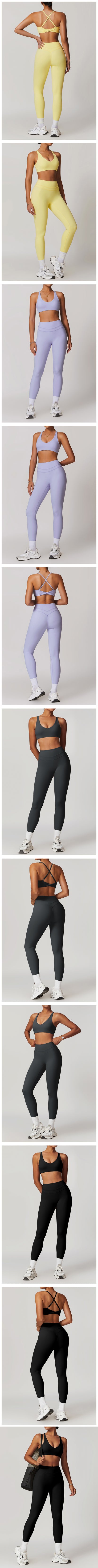 SWELTERING Conjunto de 2 piezas de ropa deportiva para mujer, conjunto de yoga, ropa deportiva para gimnasio, trajes de yoga, conjunto de fitness, chándales, sujetador deportivo, leggings para gimnasio