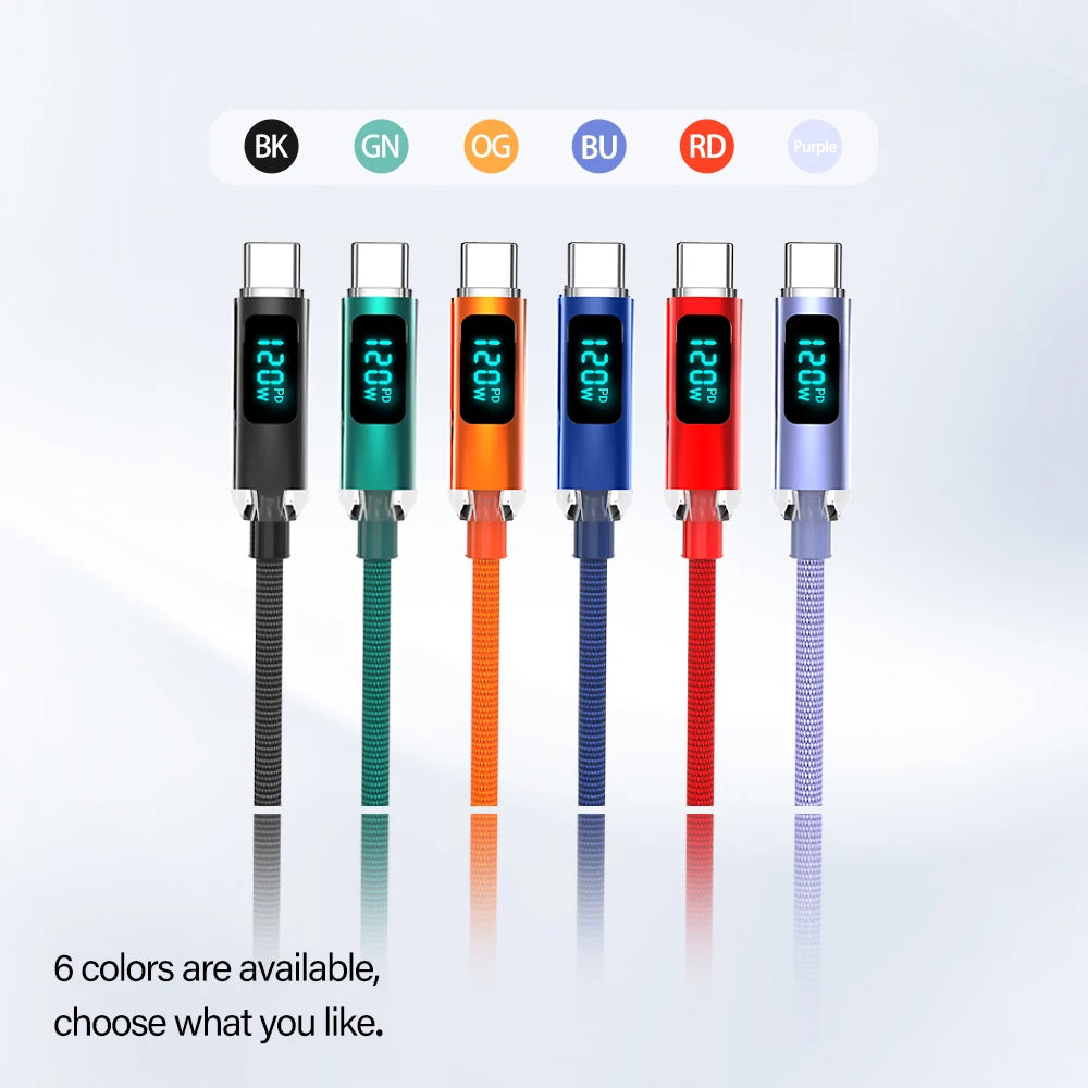 Cable USB tipo C JINMUXI PD de 120 W a USB C de 6 A, cargador de carga rápida para OPPO, Realme, Huawei Poco, Samsung, iPhone 15, cable de pantalla 16