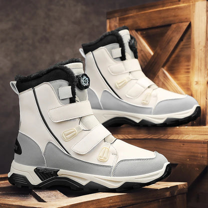 Botas de nieve impermeables para hombre, con entresuela, cálidas, para exteriores, antideslizantes y resistentes a la abrasión.