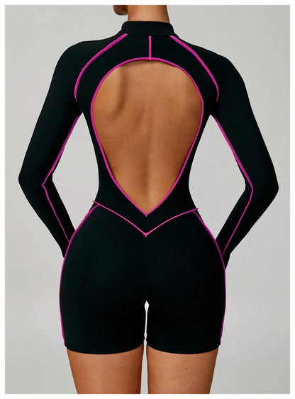 Mono deportivo de mujer Hearuisavy, de alta intensidad para fitness, casual, sin espalda, para yoga, de una pieza, de secado rápido, para gimnasio y entrenamiento.