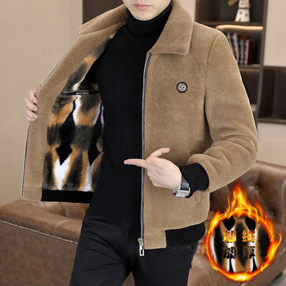 Chaqueta de algodón de invierno para hombre, nueva, resistente al frío, de alta gama, con forro polar, gruesa, informal, ajustada, con cremallera, abrigo corto de moda, tendencia