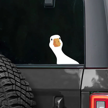 Pegatinas creativas de dibujos animados para coche, diseño de ganso, para todo el cuerpo, impermeables, de vinilo, a color, accesorios exteriores
