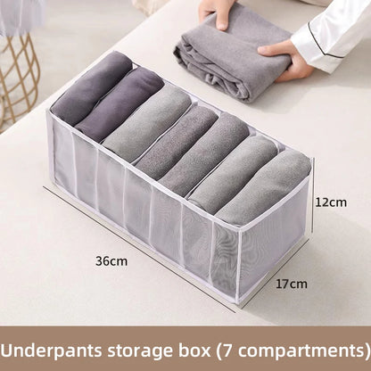 Organizador de ropa, pantalones, ropa, vaqueros, caja de almacenamiento, armario, organización de ropa interior, sujetador, calcetines, compartimento, caja, armario