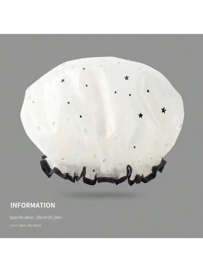 Gorro de ducha impermeable de doble capa para cabello largo, corto y rizado. Reutilizable e ideal para mujeres y niñas.