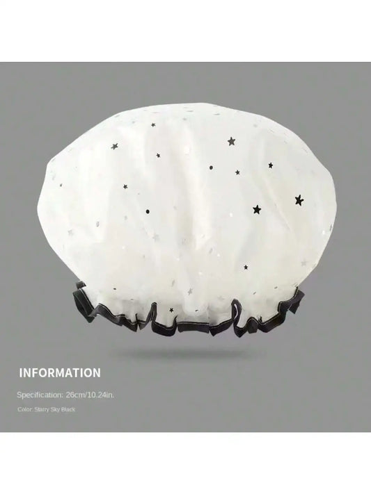 Gorro de ducha impermeable de doble capa para cabello largo, corto y rizado. Reutilizable e ideal para mujeres y niñas.