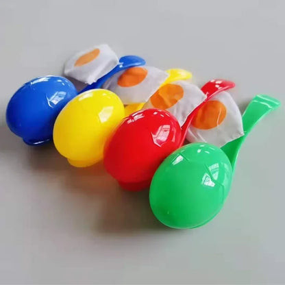 Juego de carreras de huevos y cucharas con yemas, juegos al aire libre para niños, deportes de campo, recuerdos de fiesta, juguetes interactivos entre padres e hijos.