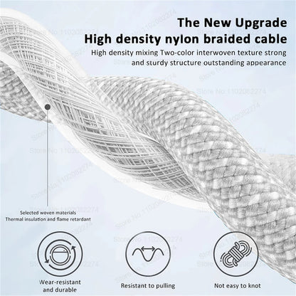 Cable USB C de carga rápida oficial PD de 60 W para iPhone 16, 15, 14, 13, 17 Pro Max, cable de datos tipo C tejido, accesorios de cargador, 1-10 unidades