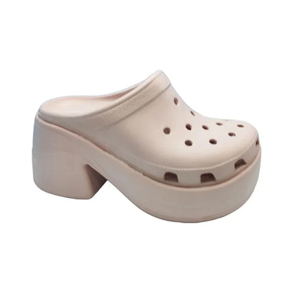 Sandalias cómodas de EVA con tacón grueso y diseño de sirena para mujer, antideslizantes, informales, para playa y exteriores
