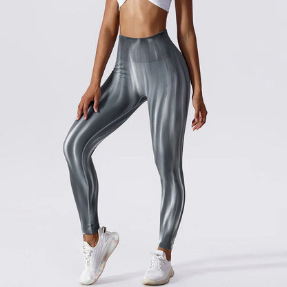 Pantalones de yoga para mujer con estampado tie-dye Cloud Rise, leggings deportivos sexys para gimnasio, mallas sin costuras, pantalones de cintura alta para entrenar.