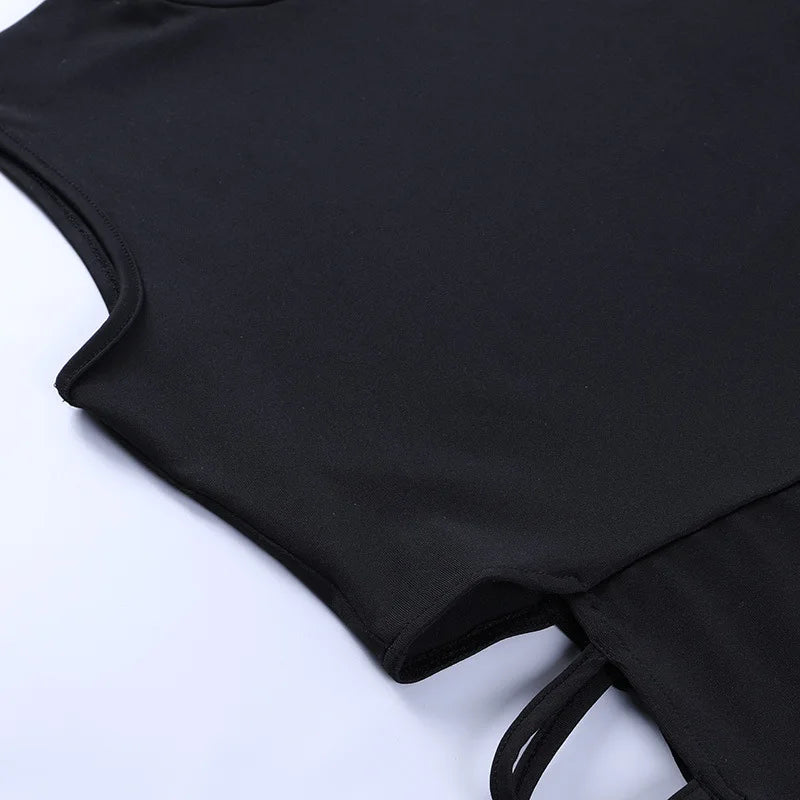 2025 Elegant Black Sleeveless Bandage Sexy Dress for Women Club Party Backless Tank Dresses Skinny Fashion Summer