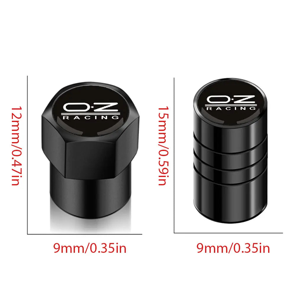 4 pegatinas universales para coche, tapas de válvula de neumático de rueda de metal, accesorios para bicicleta, funda para el logotipo de OZ Racing.