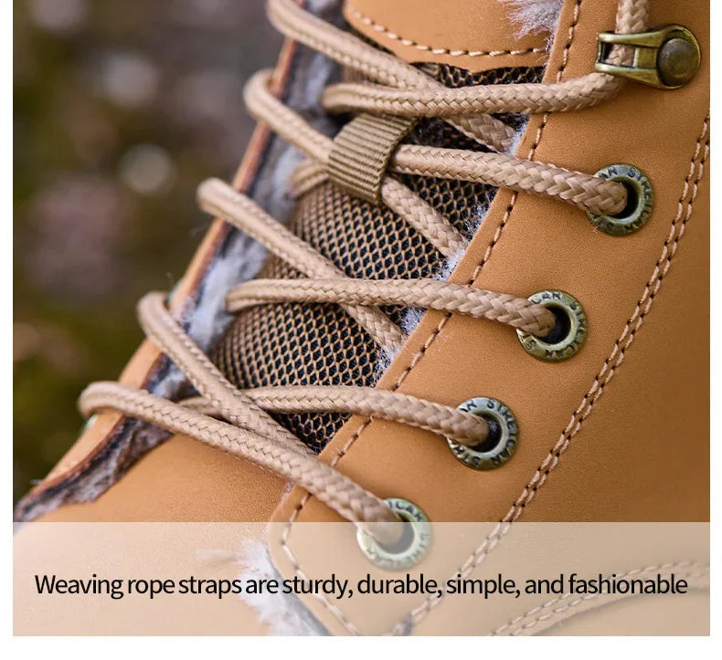 Botas de seguridad para el trabajo para hombre, cálidas y resistentes al agua, con punta de acero, para invierno, 2024