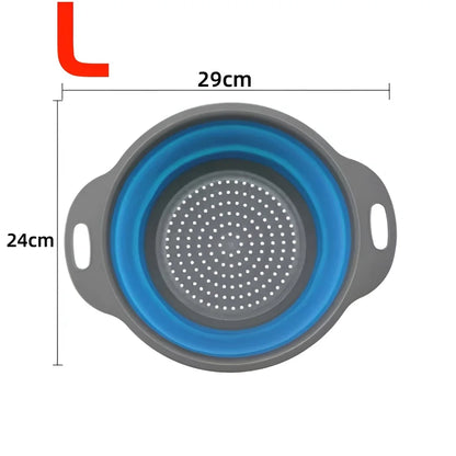 Colador plegable redondo, libre de BPA, cesta de drenaje para lavar frutas y verduras, colador de cocina, apto para lavavajillas.