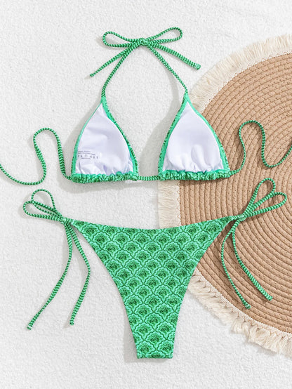 Conjunto de bikini para mujer, novedad de 2025, con tiras laterales ajustables, traje de baño de alta gama, sexy, de dos piezas, para playa, de verano, push up.