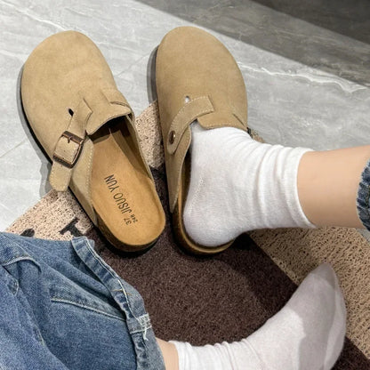 Sandalias vintage de mujer con suela gruesa, sin cordones, otoño/invierno 2024, nuevo estilo, tacón interior reforzado, adoquines de poliuretano