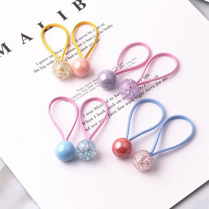 Accesorios para el cabello para niños, bandas de goma para bebés, cuentas de colores sólidos, estrellas de amor, serie de dibujos animados