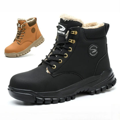 Bota de seguridad para hombre y mujer, resistente a impactos y pinchazos, con suela de goma ligera, forro interior cómodo y protección antisalpicaduras.