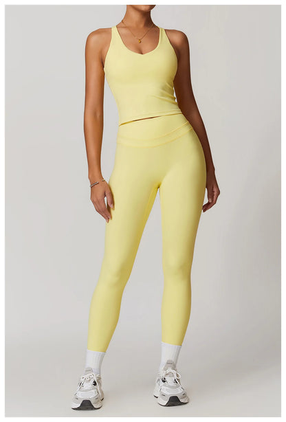 SWELTERING Conjunto de 2 piezas de ropa deportiva para mujer, conjunto de yoga, ropa deportiva para gimnasio, trajes de yoga, conjunto de fitness, chándales, sujetador deportivo, leggings para gimnasio