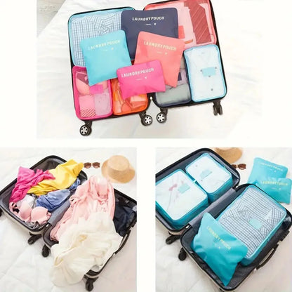 6 bolsas organizadoras de viaje, organizadoras de maletas portátiles, bolsas de viaje para mujeres, organizadoras de equipaje, bolsas para ropa y zapatos.