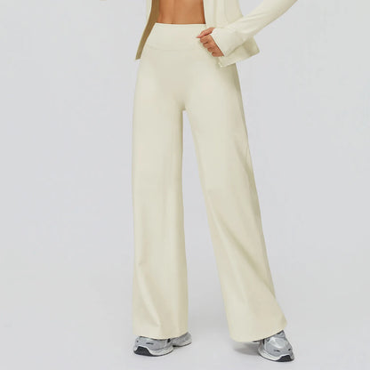 Women High Waist Wide Leg Pants Leggings Fitness Bell-bottoms Yoga Flared Leggings Push Up Gym Workout Flared Pants Sportswear