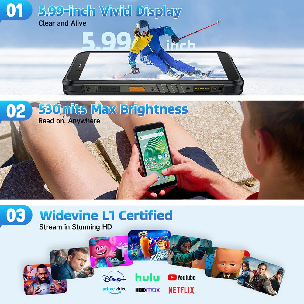 【Estreno mundial】Ulefone RugKing 4G Teléfono resistente Android 15 Hasta 16GB+256GB Smartphone resistente al agua 9600mAh NFC Versión global