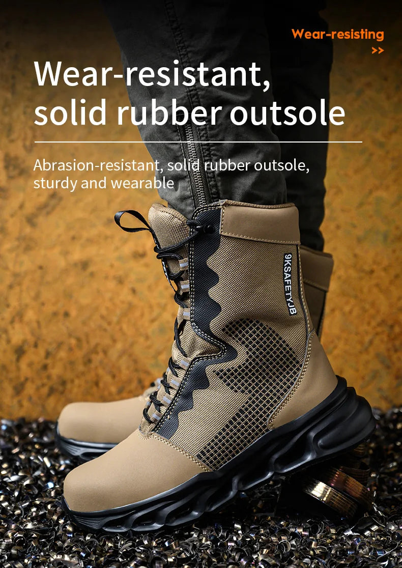Zapatillas de trabajo con puntera de acero, zapatos de seguridad para hombre, calzado de trabajo nuevo a prueba de perforaciones, botas indestructibles, calzado de seguridad ligero.