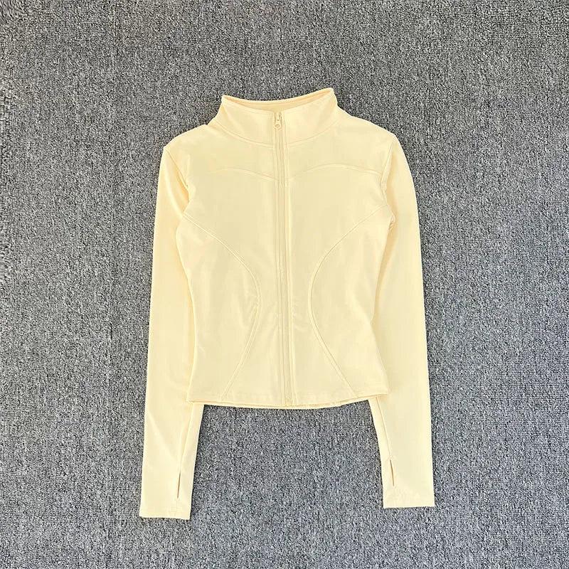 Chaqueta deportiva de manga larga para mujer, abrigo de entrenamiento, ropa de entrenamiento de gimnasio, ropa deportiva de yoga