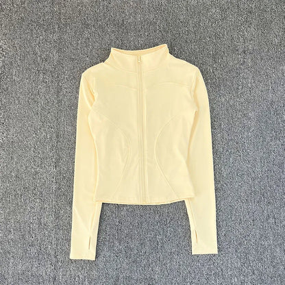 Chaqueta deportiva de manga larga para mujer, abrigo de entrenamiento, ropa de entrenamiento de gimnasio, ropa deportiva de yoga