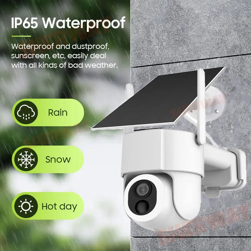 Cámara de seguridad WiFi solar Tuya para exteriores, inalámbrica, 5MP, batería de bajo consumo, cámara PTZ, detección de movimiento PIR, videovigilancia CCTV